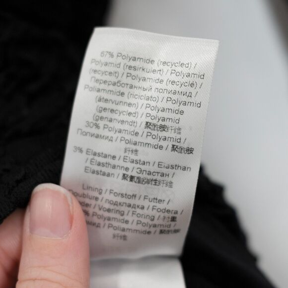 Ganni Ruched Stretch Lace Top Black Sweetheart Neckline Whimsigoth SZ 6 US - Picture 8 of 8